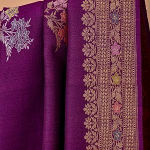 Wine Tussar Georgette Dupatta